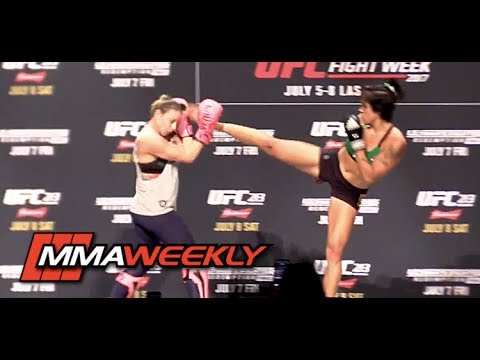 Amanda Nunes Spars with Girlfriend at UFC 213 Workout