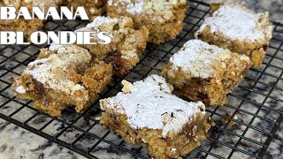 Banana Blondies | Easy, Gooey, and Delicious Dessert Recipe! 🍌