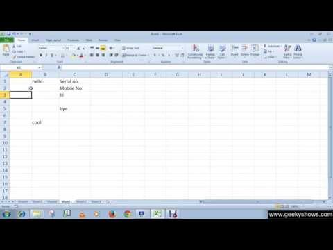 Microsoft Office Excel 2010 Insert or Delete Cell Row Column and Sheet