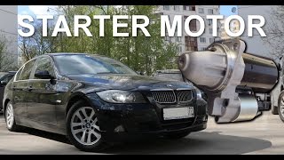 How to change BMW E90 3 series Starter Motor DIY replacement quick 2005 325i N52 e91 e92 e93 e9x
