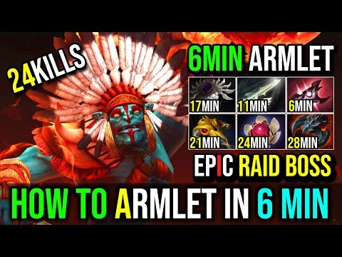 Raid Boss [Huskar] How to Fast Armlet in 6Min INSANE BURNING SPEAR 24Kills By Moo | Dota 2 FullGame