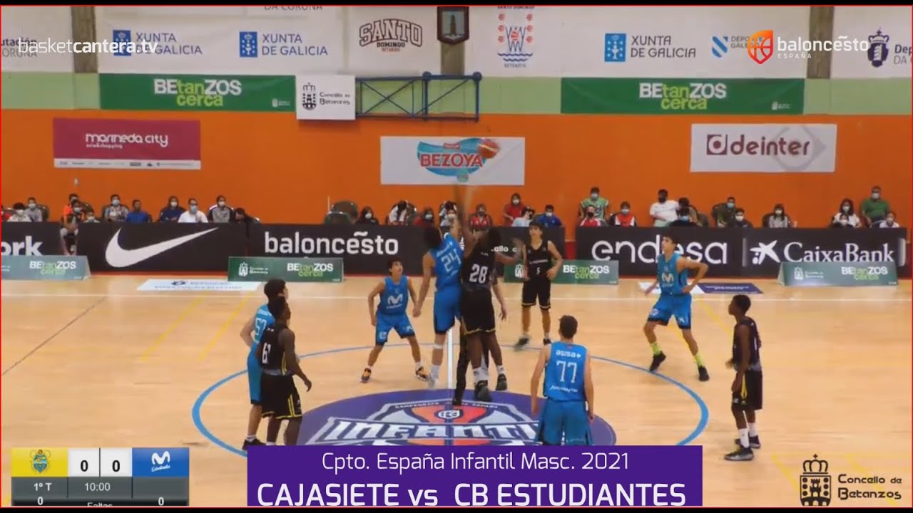 U14M-Cpto.España: CAJASIETE CANARIAS vs MOVISTAR ESTUDIANTES. Cpto. Infantil Masc. FEB-Betanzos 2021