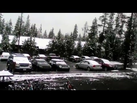 Snow Yellowstone old Faithful employee dorms