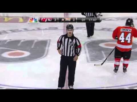 Danny Briere's no-goal and OT winner (Puck Daddy)