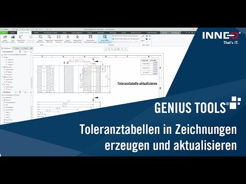GENIUS TOOLS for Creo – Toleranztabellen in Zeichnungen erzeugen und aktualisieren