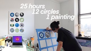 paint with me for over 25 hours // circle collage painting + prints