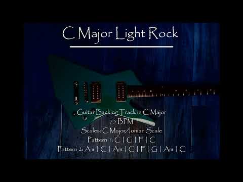 C Major Light Rock - Guitar Backing Track 75 BPM