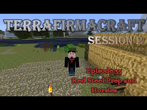 Lets Play - TerraFirmaCraft - Session 2 - 35 -  Red Steel Prep and Horsies