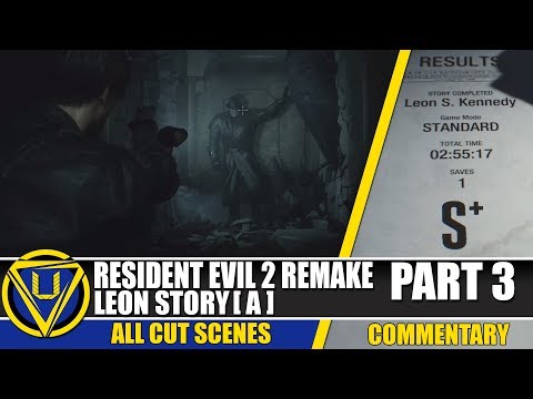 RESIDENT EVIL 2 REMAKE Walkthrough Part 3 - LEON STORY S+ RANK