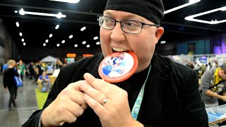 Eating a Mario Party 8 Promo Lollipop from 2007 at PRGE 2015