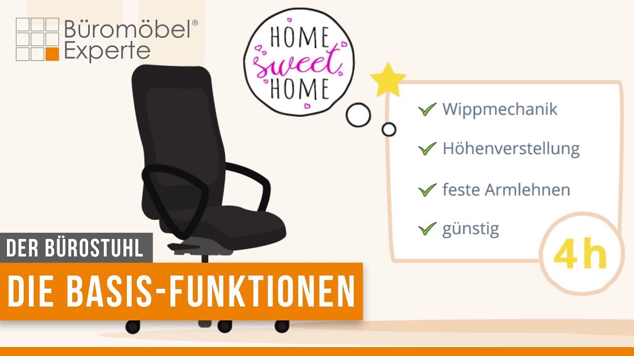 Video abspielen: Basisfunktionen eines Bürostuhls Erklärvideo: Basisfunktionen eines Bürostuhls