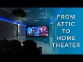 Home Theater Setup: Converted Attic Space to 4K Dolby Atmos Theater Room w/ Sony VPL-VW715ES