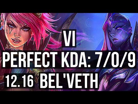 VI vs BEL'VETH (JNG) | 7/0/9, 700+ games, 1.3M mastery, Godlike | EUW Master | 12.16