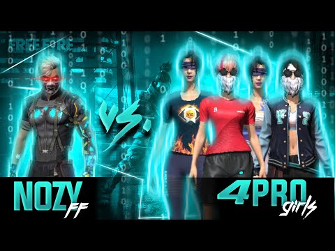 NOZY 👑⚔️ vs 4 TRYHARDS GIRL💗 | Free Fire 1vs4 Gameplay 😳