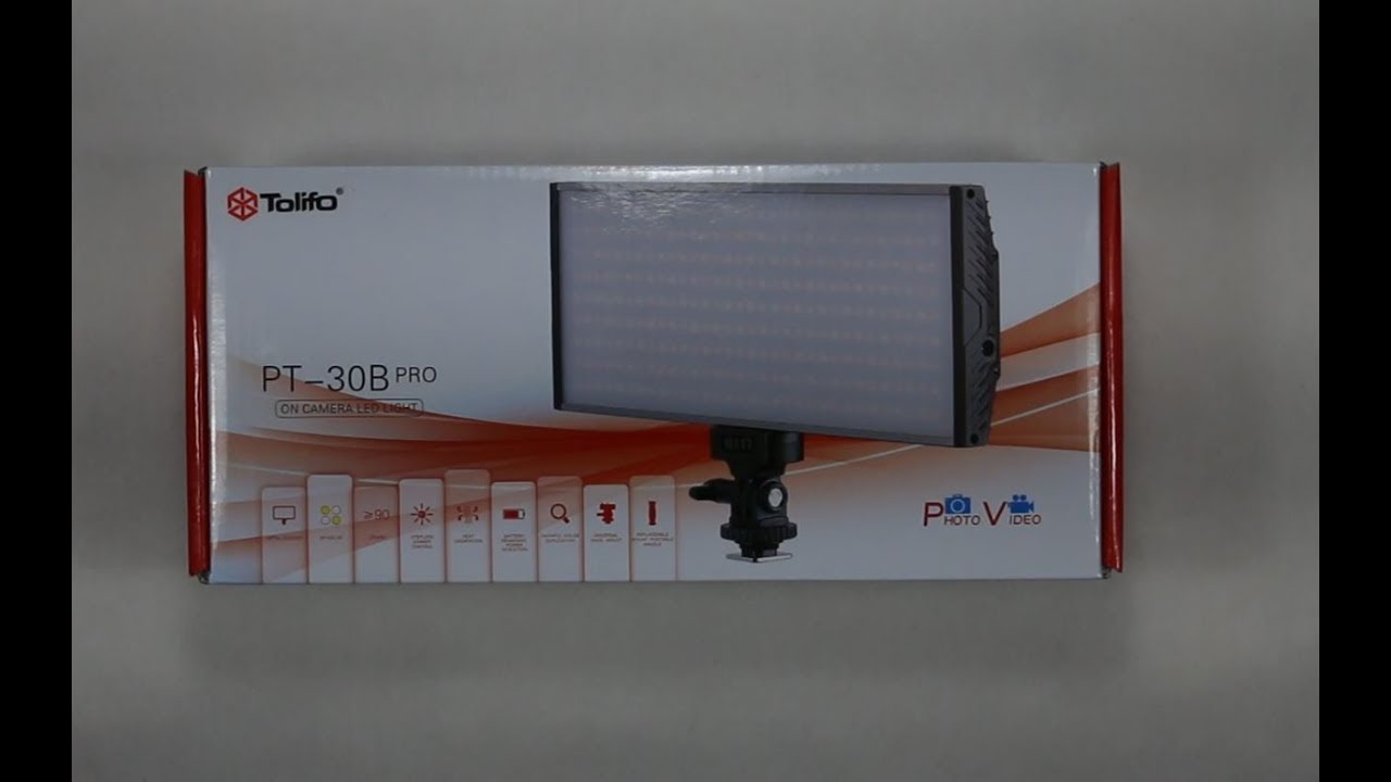 Tolifo PT-30B Pro LED Video Light Unboxing and Review