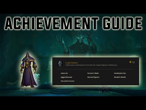 Crypt Couture Achievement Guide - How to get each Necrotic Acolyte disguise in Maldraxxus