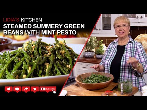 Steamed Green Beans with Mint Pesto
