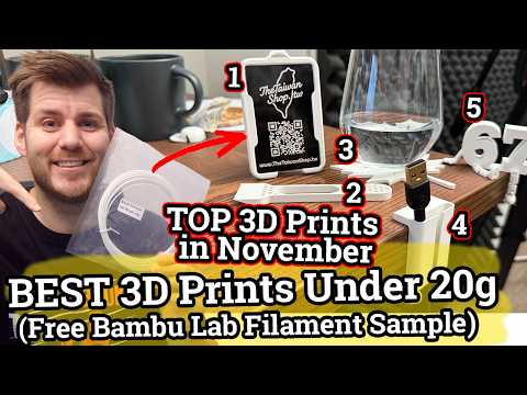 TOP 3D Prints in November! BEST Prints Using Free Bambu Lab A1 Filament Sample (20g)