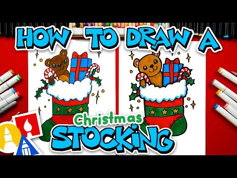 How To Draw A Stocking Full Of Christmas Toys