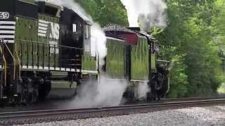 preview picture of video 'Steam Engine 630 starting run thru Corinth 5 17 14'