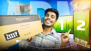 Amazon Basics Dual Monitor Arm in 2025! Clean Desk Setup🔥
