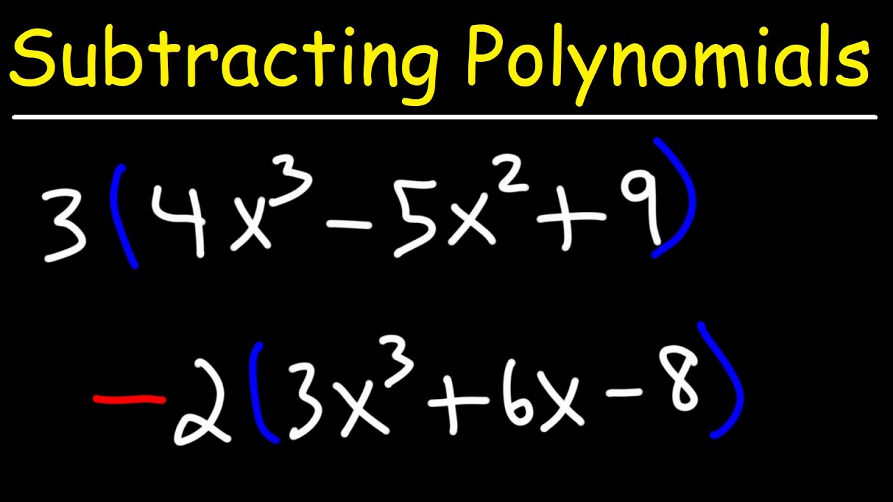Subtracting Polynomial Expressions Using the Distributive Property