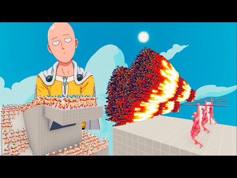 100x SAITAMA + 1x GIANT vs 3x EVERY GOD - Totally Accurate Battle Simulator TABS
