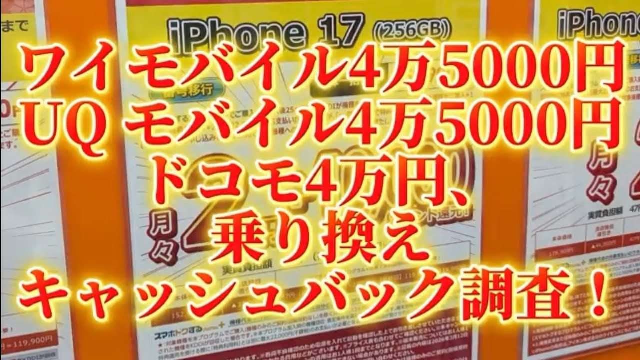 年度末最後キャッシュバックをまとめてみました。どこが一番高いかな？？！