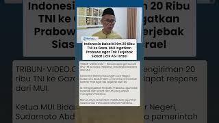 Indonesia Bakal Kirim 20 Ribu TNI ke Gaza, MUI Ingatkan Prabowo agar Tak Terjebak Strategi AS-Israel