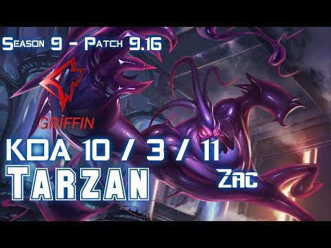 GRF Tarzan ZAC vs SYLAS Jungle - Patch 9.16 KR Ranked