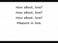 Seasons of Love lyrics 