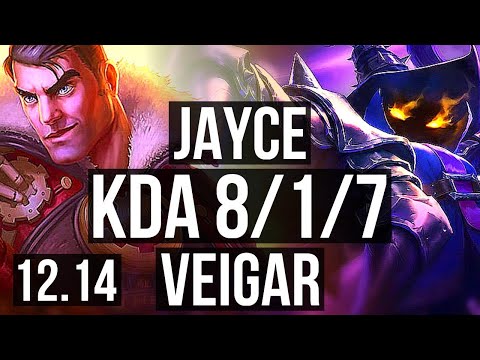 JAYCE vs VEIGAR (MID) | 8/1/7, 1.5M mastery, 600+ games, Dominating | NA Diamond | 12.14