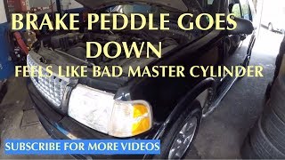 2005 Ford Explorer brake peddle goes down feels like bad master cylinder