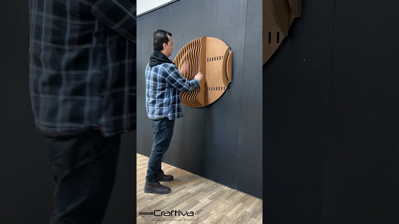 3D Parametric abstract fish wall art Installation