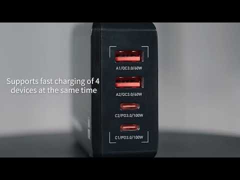 LDNIO A4809C 100W 4-Port Desktop USB Charger StationFast Charger Adapter Compatible with MacBook