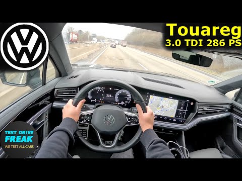 2024 VW Touareg R Line 3.0 TDI V6 286 PS 🚀 High Speed German Autobahn POV Drive | No Speed Limit