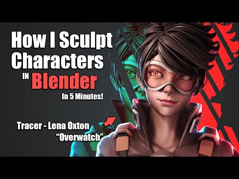How I Sculpt a Character in 5 minutes - Tracer [Overwatch]