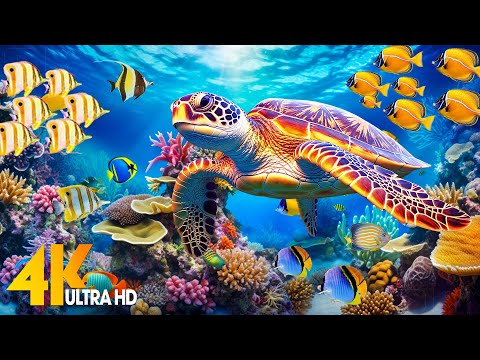 Under Red Sea 4K - Beautiful Coral Reef Fish in Aquarium, Sea Animals for Relaxation - 4K Video #3