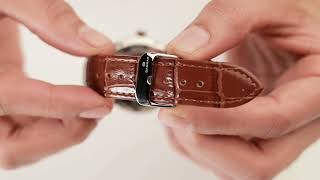 ساعة أرمان جلد بني و فضي 43