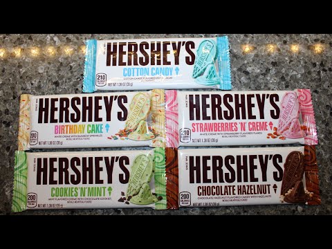 Hershey’s: Cotton Candy, Birthday Cake, Strawberries ‘N’ Crème, Cookies ‘N’ Mint, Chocolate Hazelnut