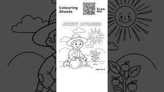 Johnny Appleseed Coloring Book - Planting Seeds PDF #johnnyappleseed #american #kids48
