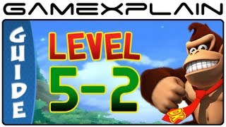 Donkey Kong Country Returns: 5-2 Clingy Swingy (Puzzle Pieces, KONG Letters Guide, Walkthrough)