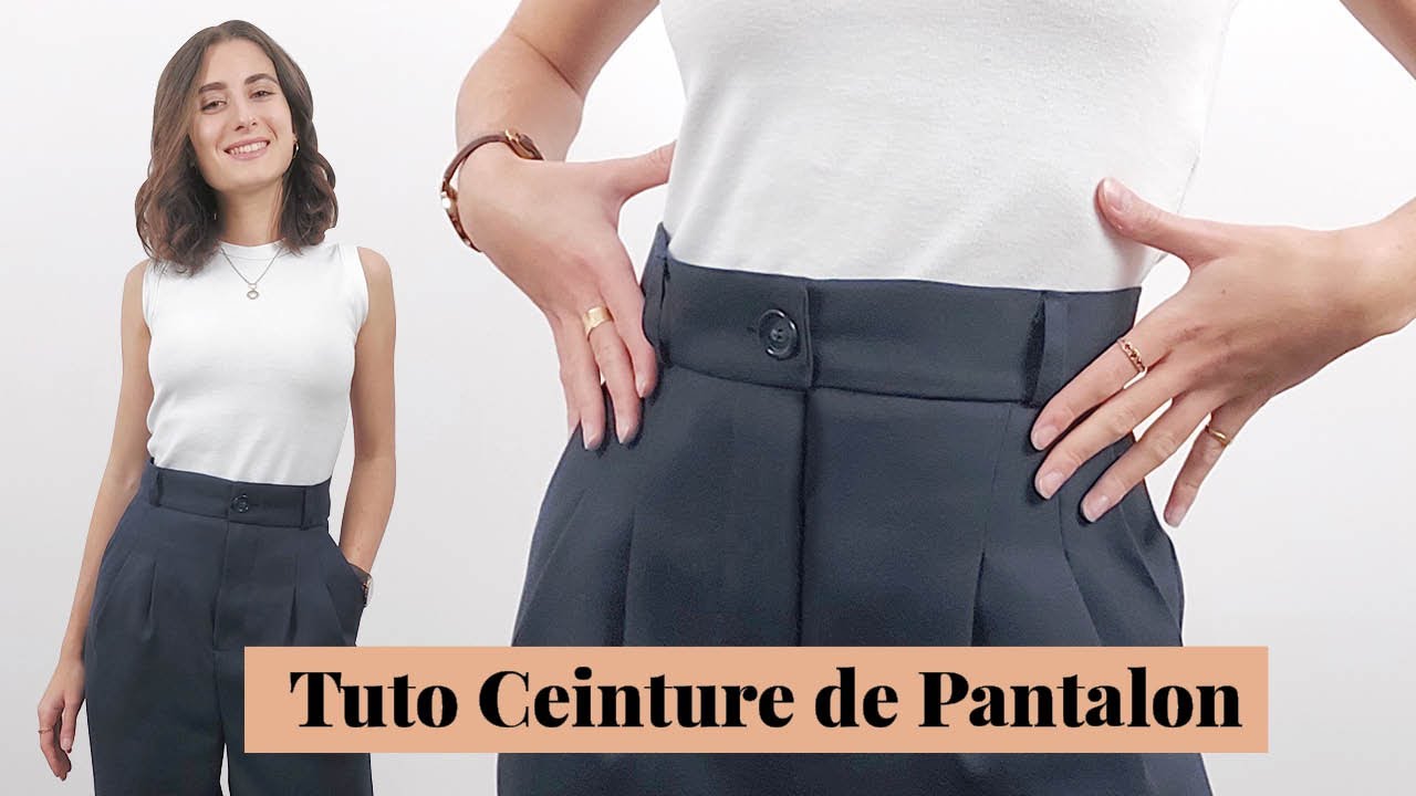Comment Coudre une Ceinture de Pantalon  // Tuto Couture Ceinture à Même avec Passants