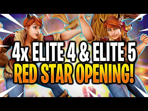 *NEW* 4x ELITE 4 & ELITE 5 SQUIRREL GIRL RED STAR ORB OPENING! - MARVEL Strike Force - MSF