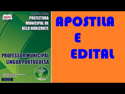 Edital e Apostila Concurso Prefeitura de BH 2015 Professor de língua Portuguesa