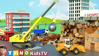 Wrecking Ball Crane &amp; Construction Trucks for Kids | Hospital Construction for Children