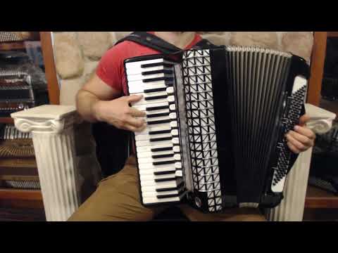 4345 - Black Hohner Atlantic IVN Deluxe Piano Accordion LMMH 41 120 $1999