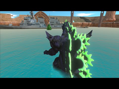 SUPER GODZILLA VS GODZILLA GREEN WHO WILL WIN WATER UP ARENA  - Animal Revolt Battle Simulator