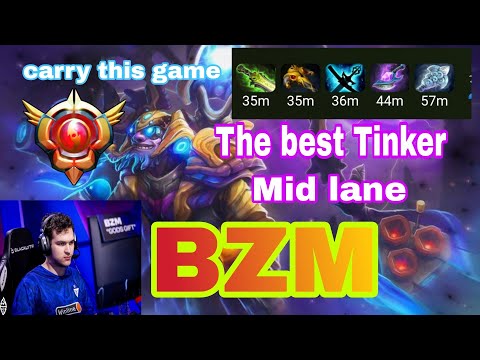 Dota 2 Tinker mid lane BZM mid lane pro player the best of the world Tinker vs GG