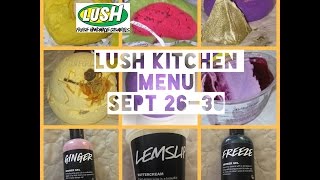 Lush Kitchen Menu Sept 26-30